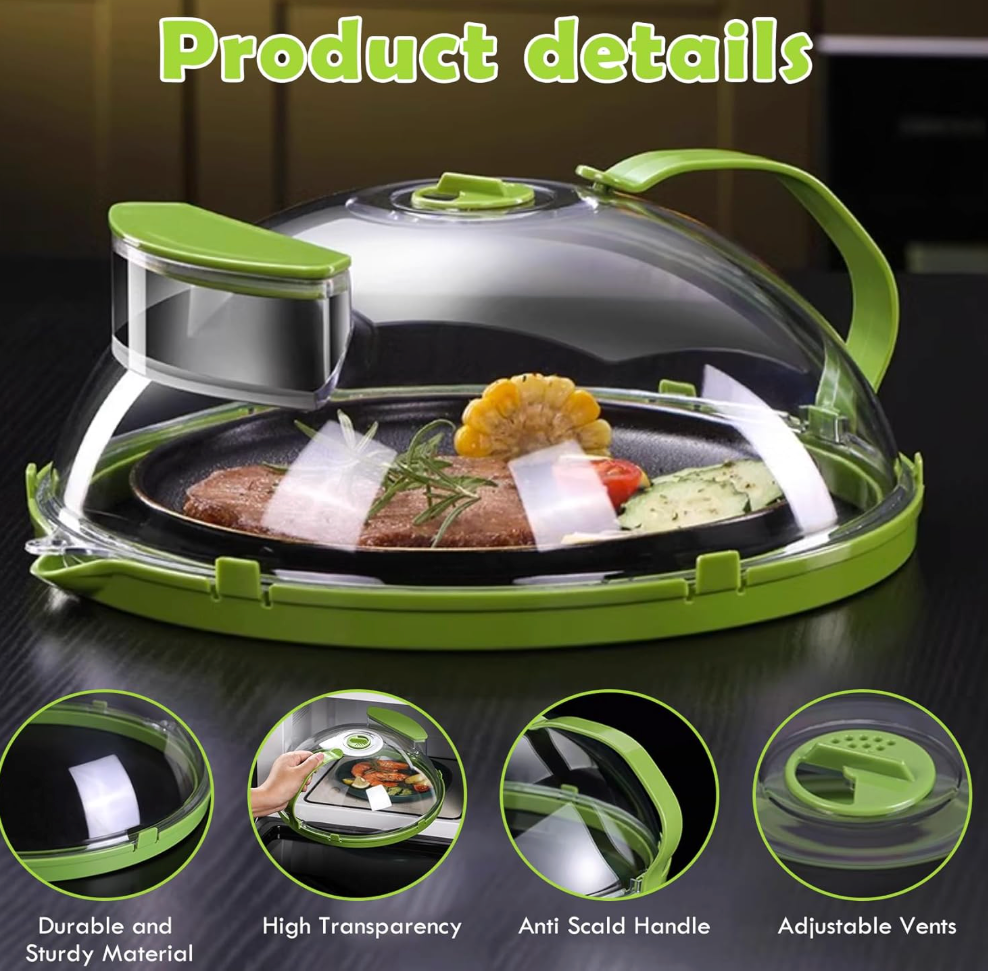 Ventilated Steam-Release Microwave Cover