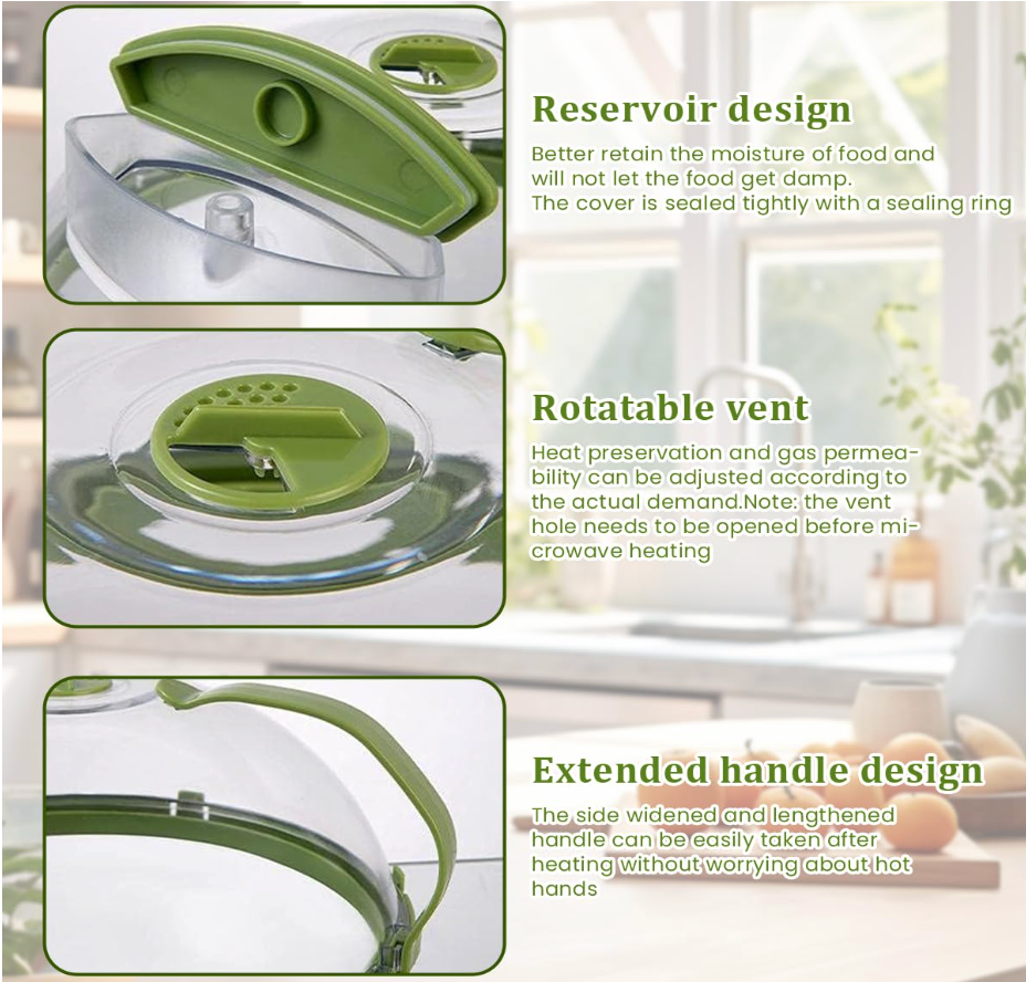 Ventilated Steam-Release Microwave Cover