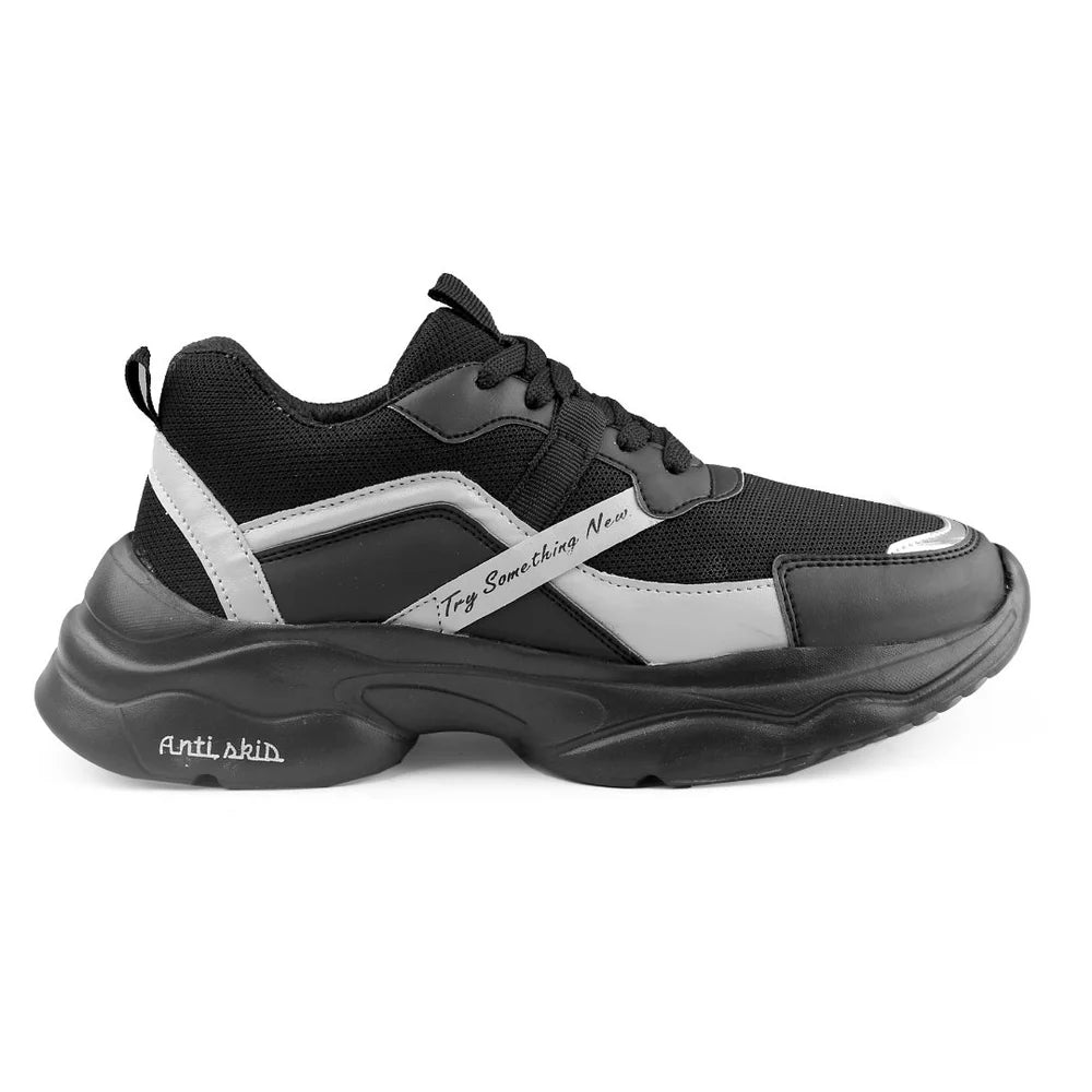 Printed Casual Wear 1408 Canvas Black Women Shoe