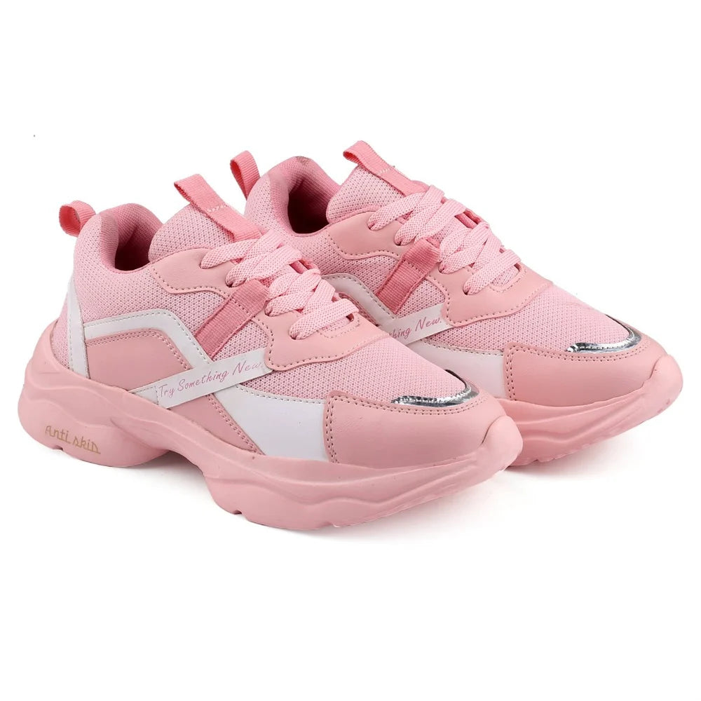 Printed Casual Wear 1408 Canvas Pink Women Shoe