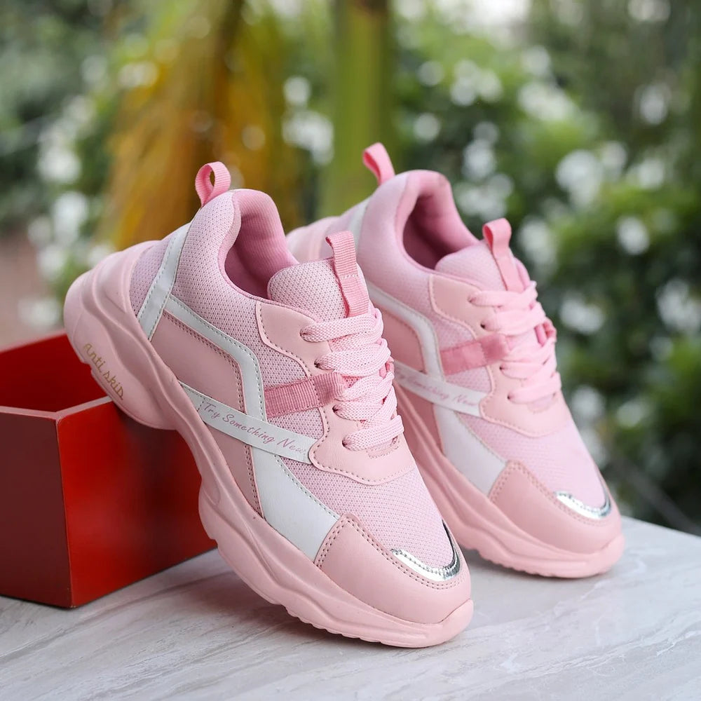 Printed Casual Wear 1408 Canvas Pink Women Shoe