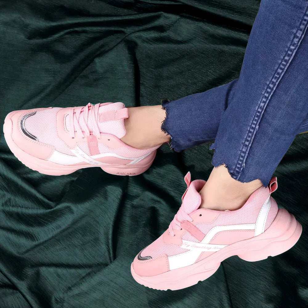Printed Casual Wear 1408 Canvas Pink Women Shoe