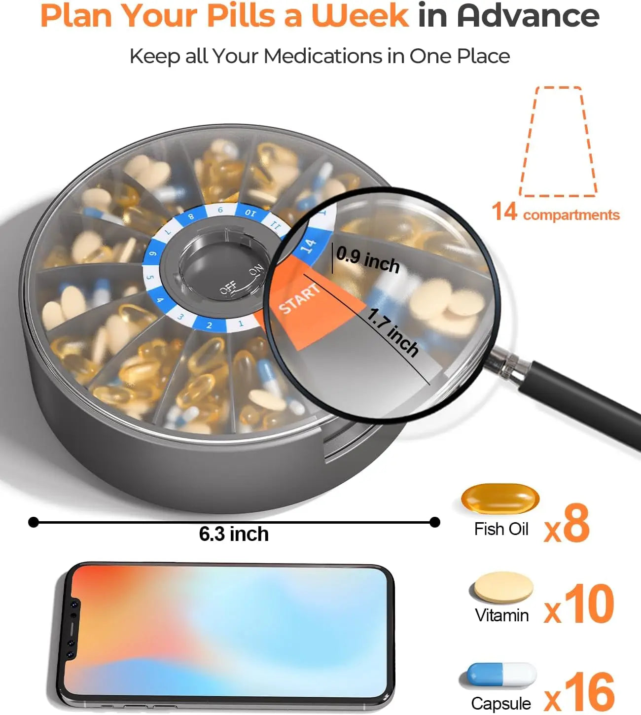 Wall-Mounted Pill Dispenser Organizer