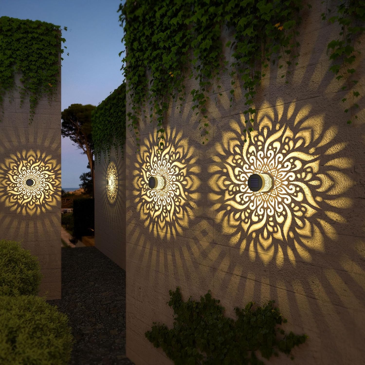 LED Solar Hollow Wall Light