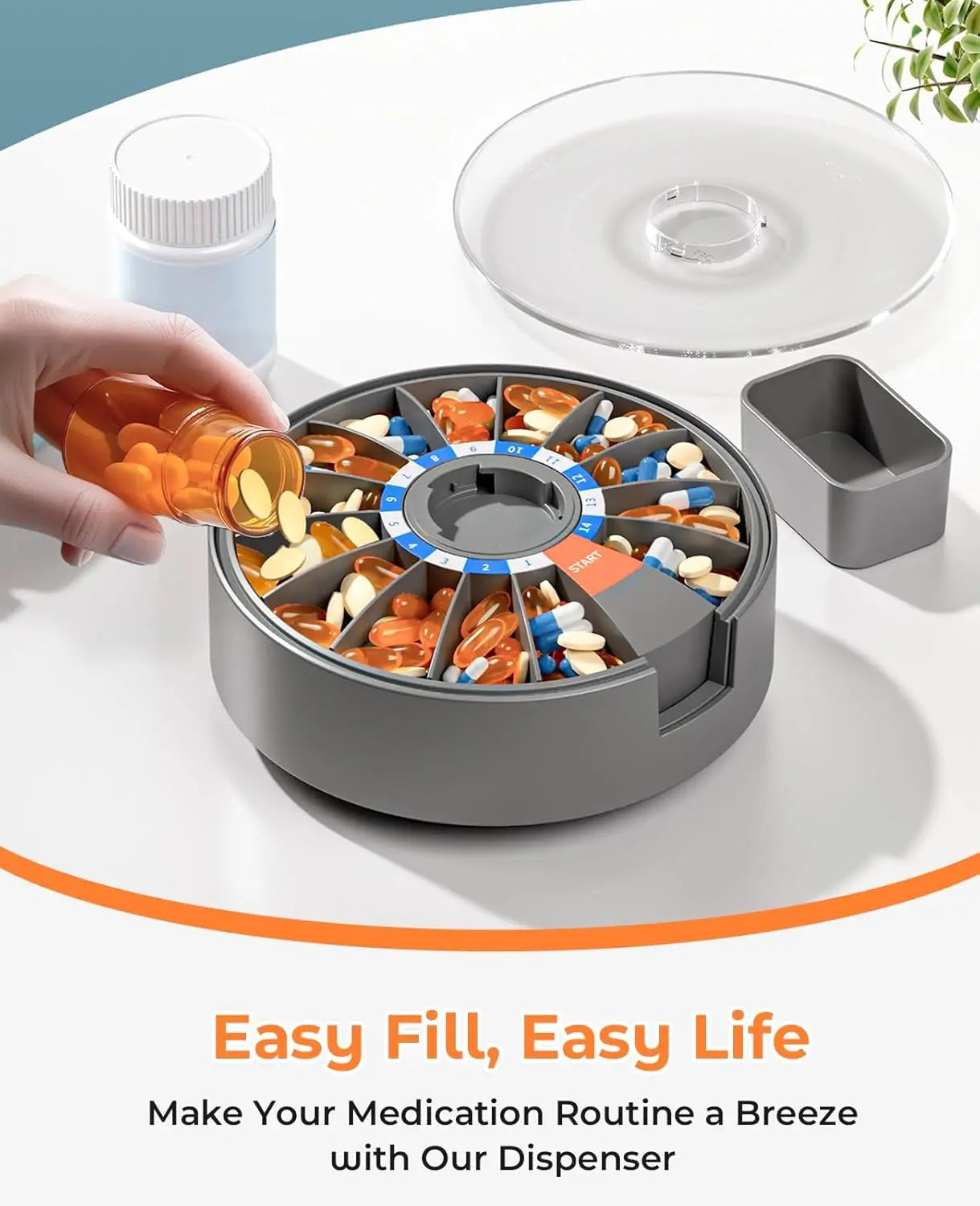Wall-Mounted Pill Dispenser Organizer