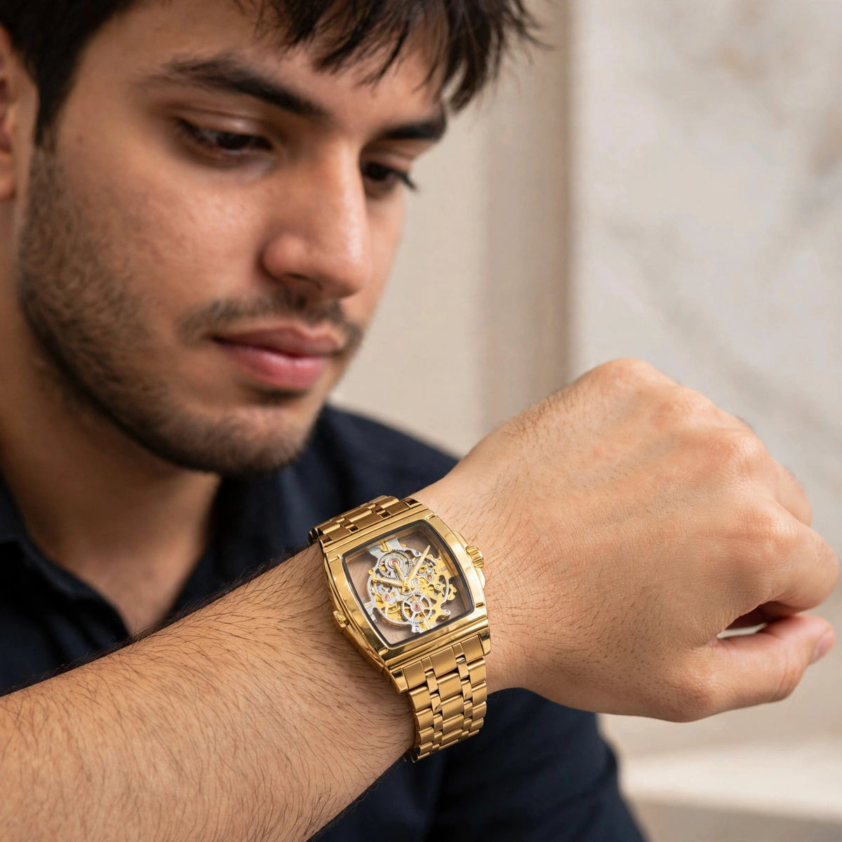 Fossil Square Watch | Stainless Steel Quartz Day & Date For Men