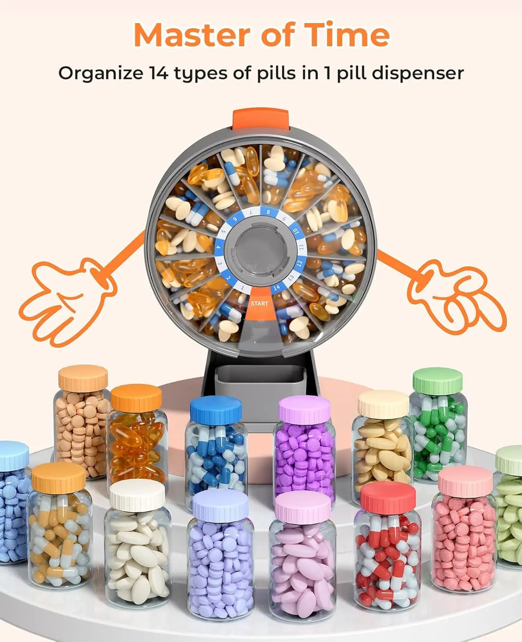 Wall-Mounted Pill Dispenser Organizer