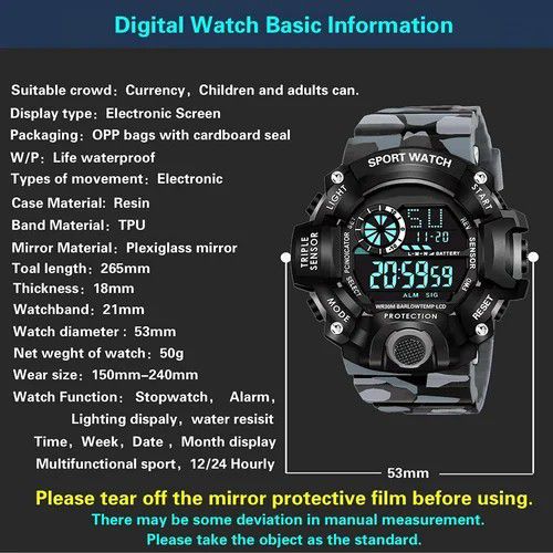 IIK COLLECTION Digital Sports Watch & Boys | Multifunctional Round Dial For Men