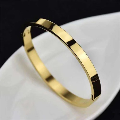 Fashion Frill Plain Plated Kada Bracelet | Anti-Tarnish FFBL251 For Women