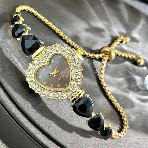 Fashion Frill Heart Watch Bracelet | Plated FFBL269 For Women