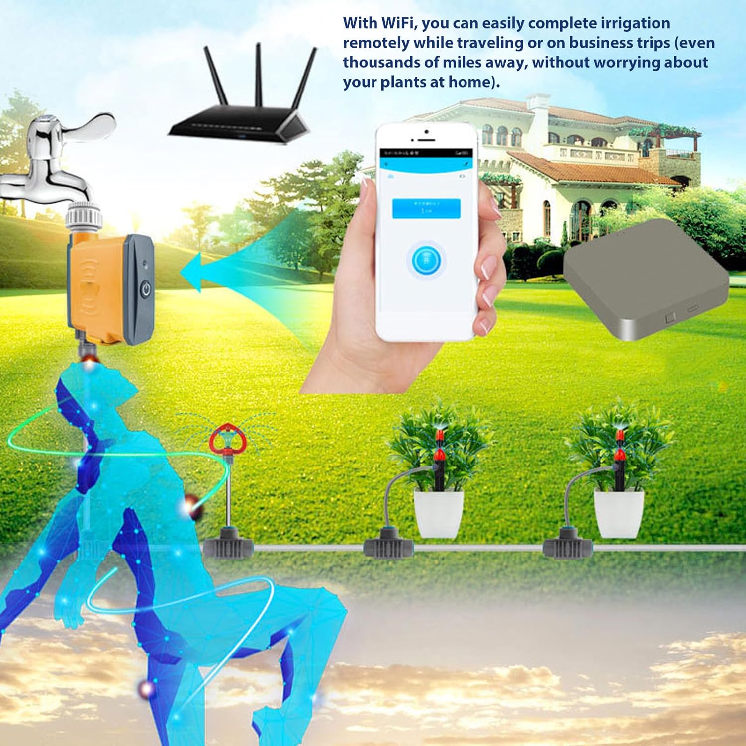 Smart Garden Hose With Wi-Fi Water Timer