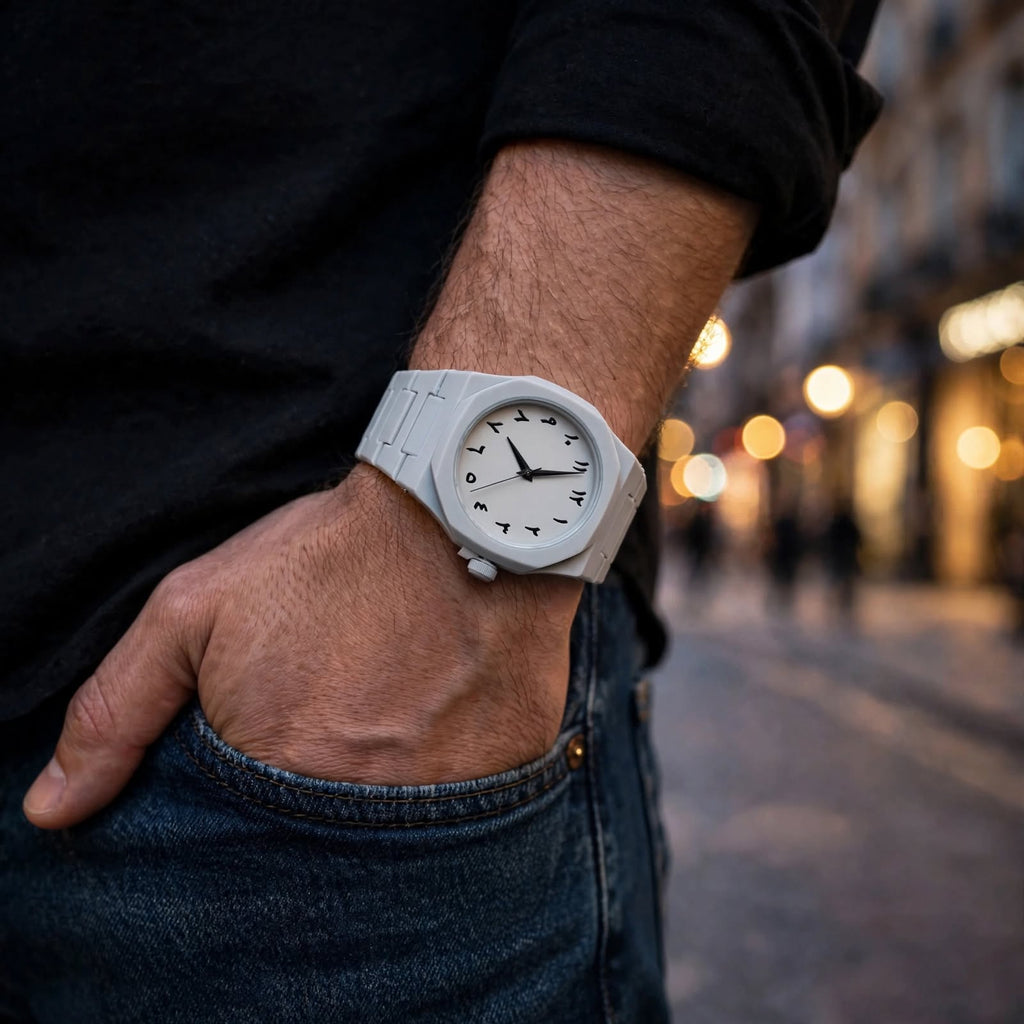 Casual Quartz Digital Watch with Leather Strap & Date Display For Men