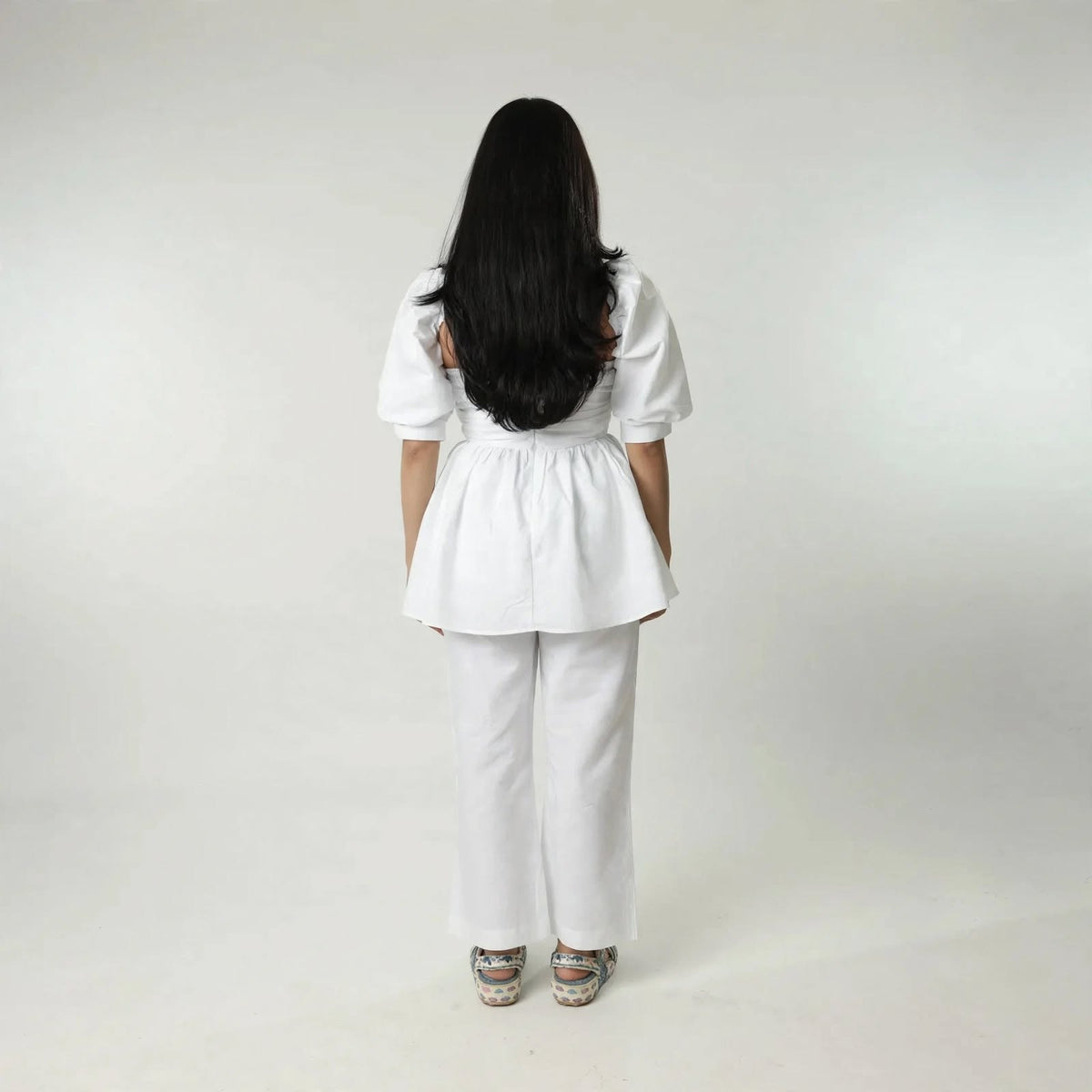 Wo Cotton A Line Dress | Square Neck 3/4 Sleeve Casual Dress For Women