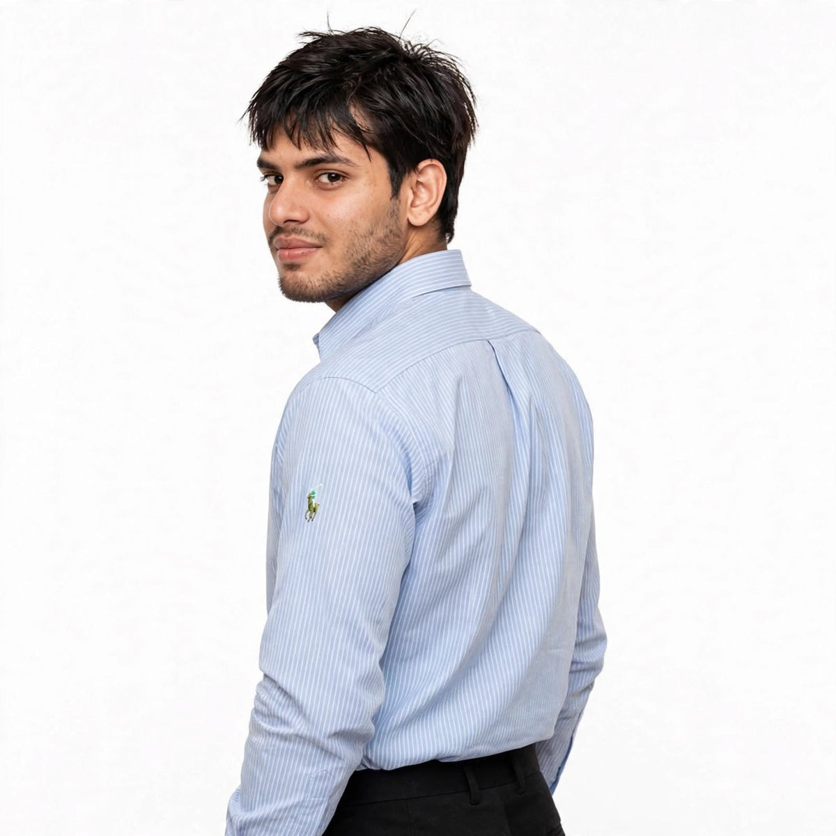 US Polo Striped Cotton Shirt – Regular Fit Full Sleeve Button-Down For Men