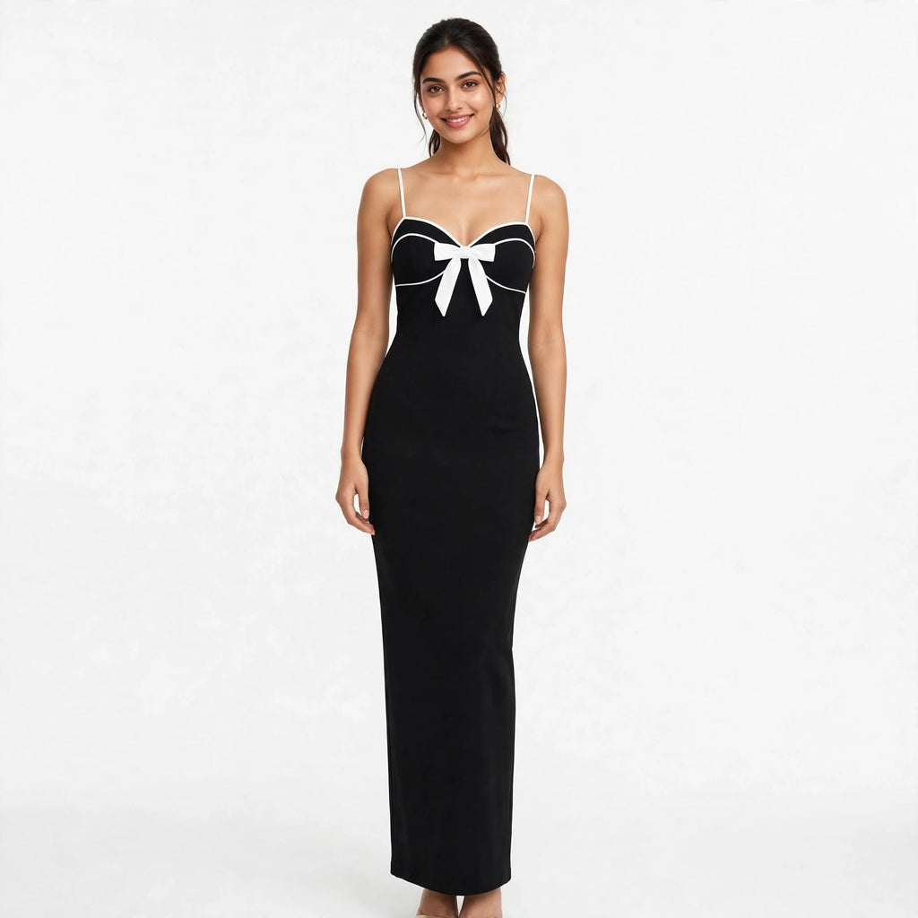 Wo Crepe Party Wear Gown | Sleeveless Sweetheart Neck Bodycon Dress For Women
