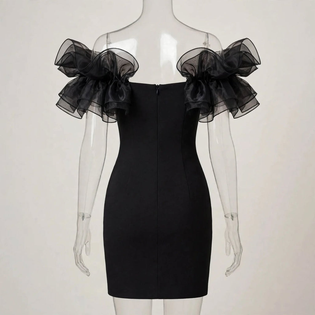 Wo Cotton Dress | Ruffle Sleeve Short Dress For Women
