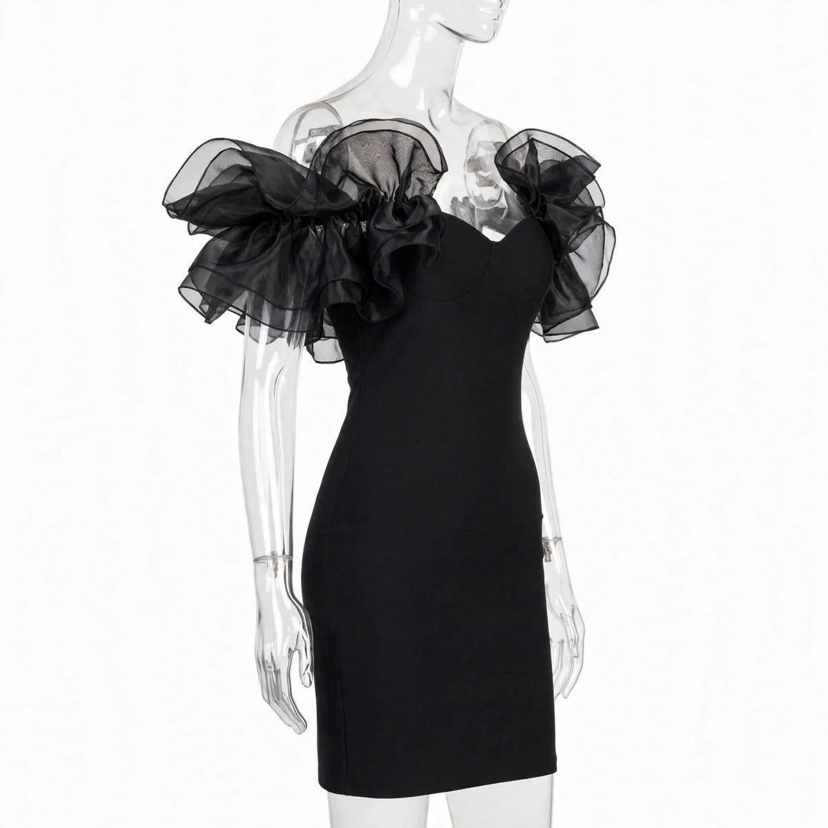 Wo Cotton Dress | Ruffle Sleeve Short Dress For Women