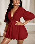 Wo V Neck Dress | Short Sleeve Polyester Dress For Women