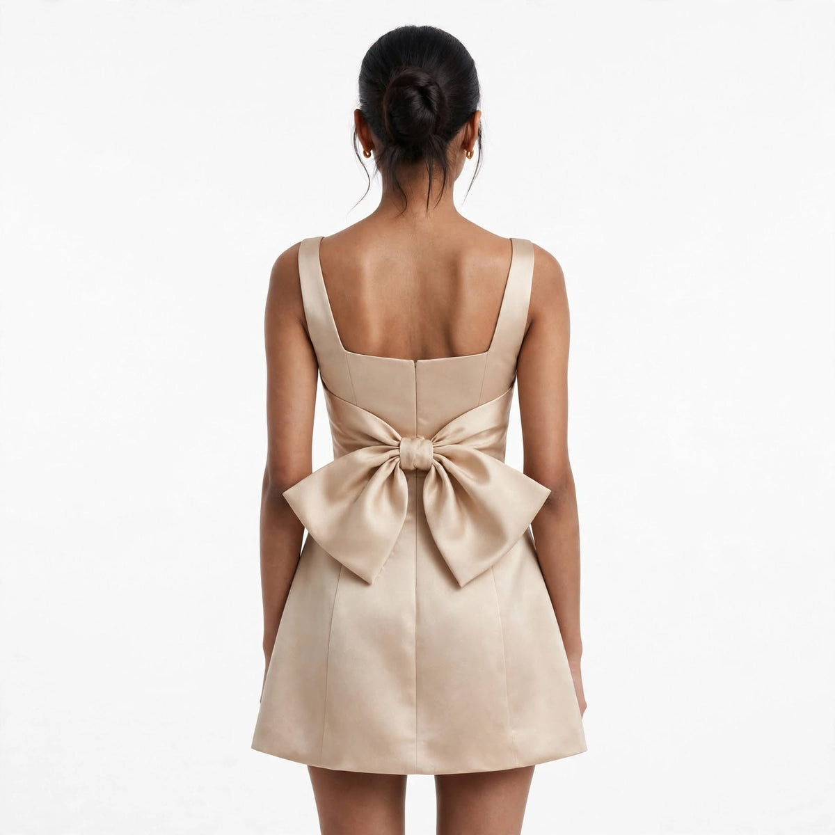 Wo Satin Fit & Flare Dress | A-Line Party Wear Mini Dress For Women
