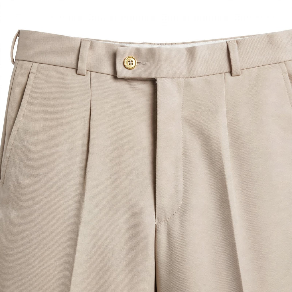 Flat Front Formal Trouser – Cotton Blend Regular Fit Mid Rise For Men