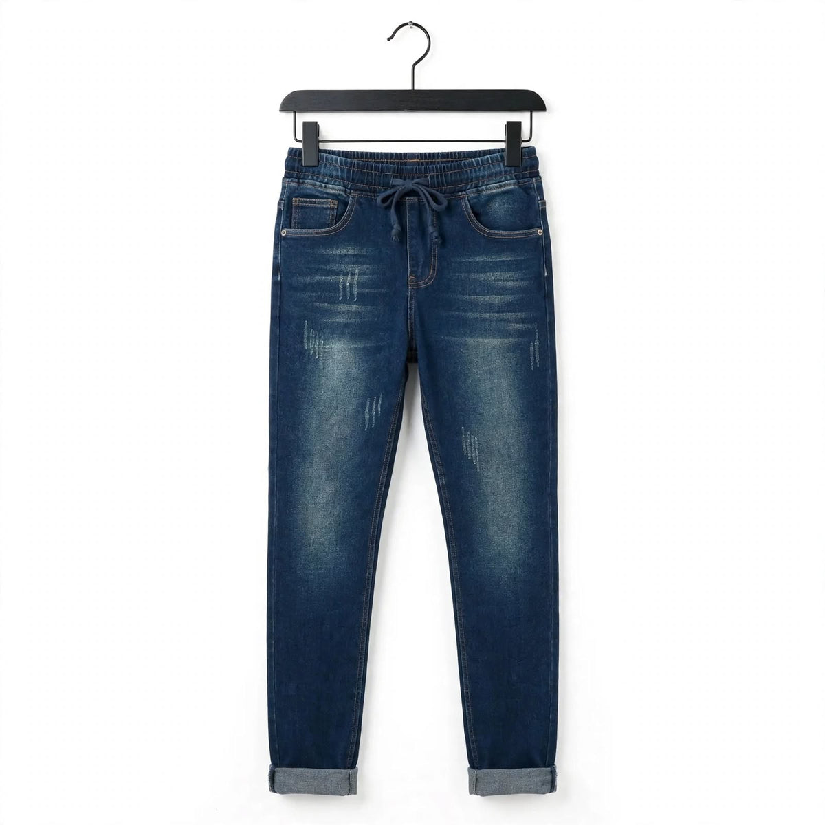 Cotton Narrow Fit Denim Jeans – Faded Casual Wear For Men