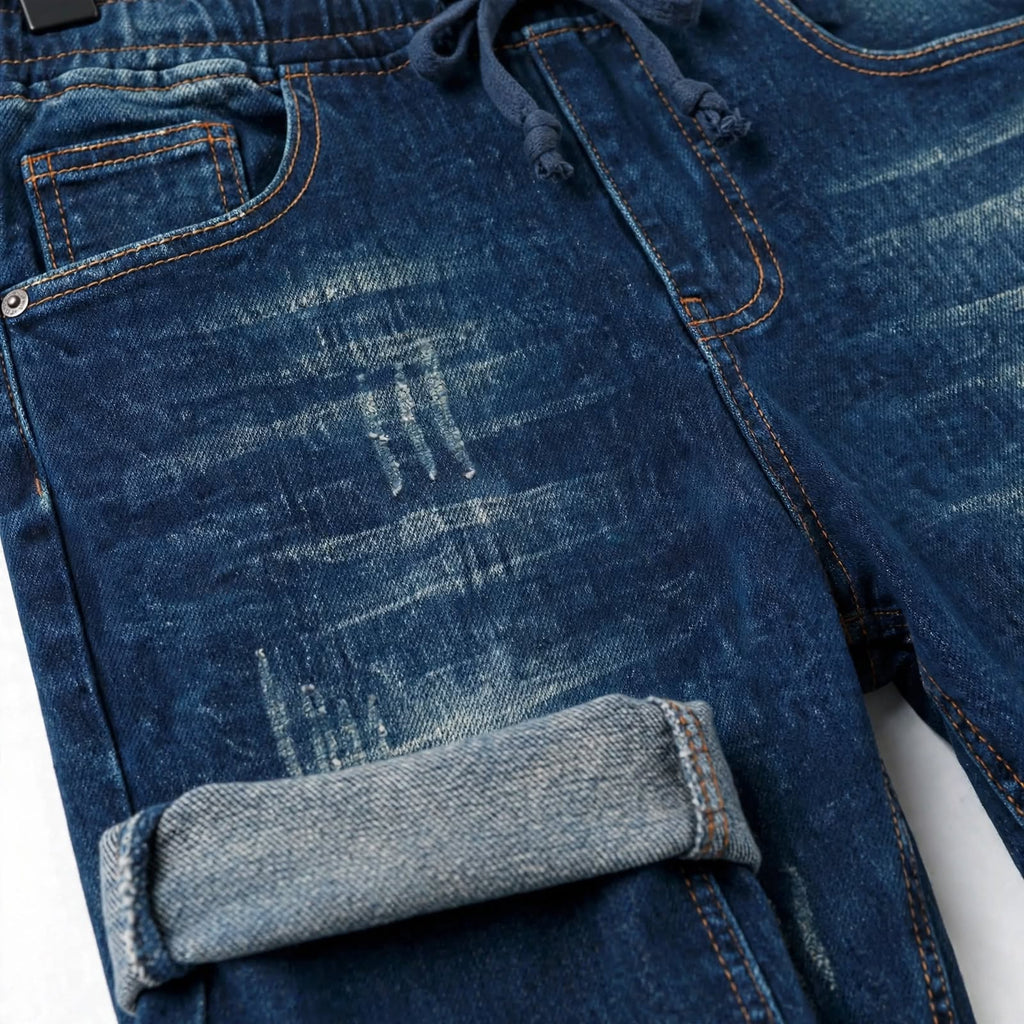 Cotton Narrow Fit Denim Jeans – Faded Casual Wear For Men