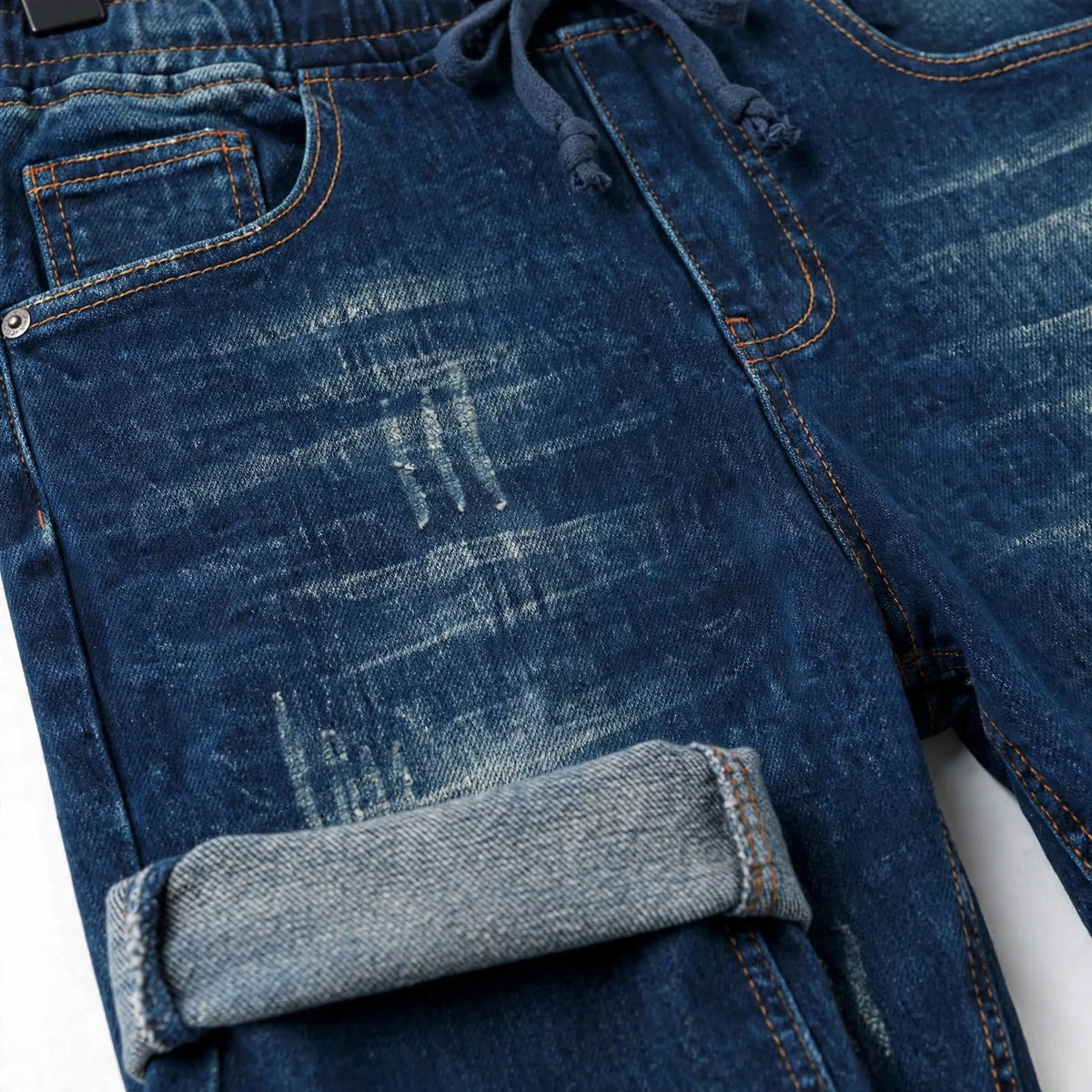 Cotton Narrow Fit Denim Jeans – Faded Casual Wear For Men