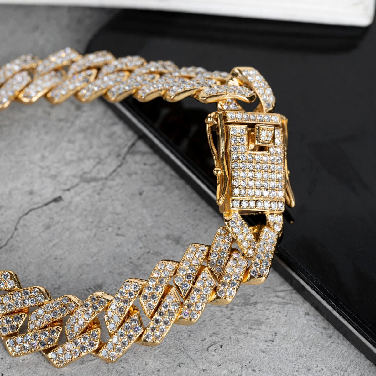 Bracelet | AD Studded Stainless Steel Bracelet FFBL166_A For Men