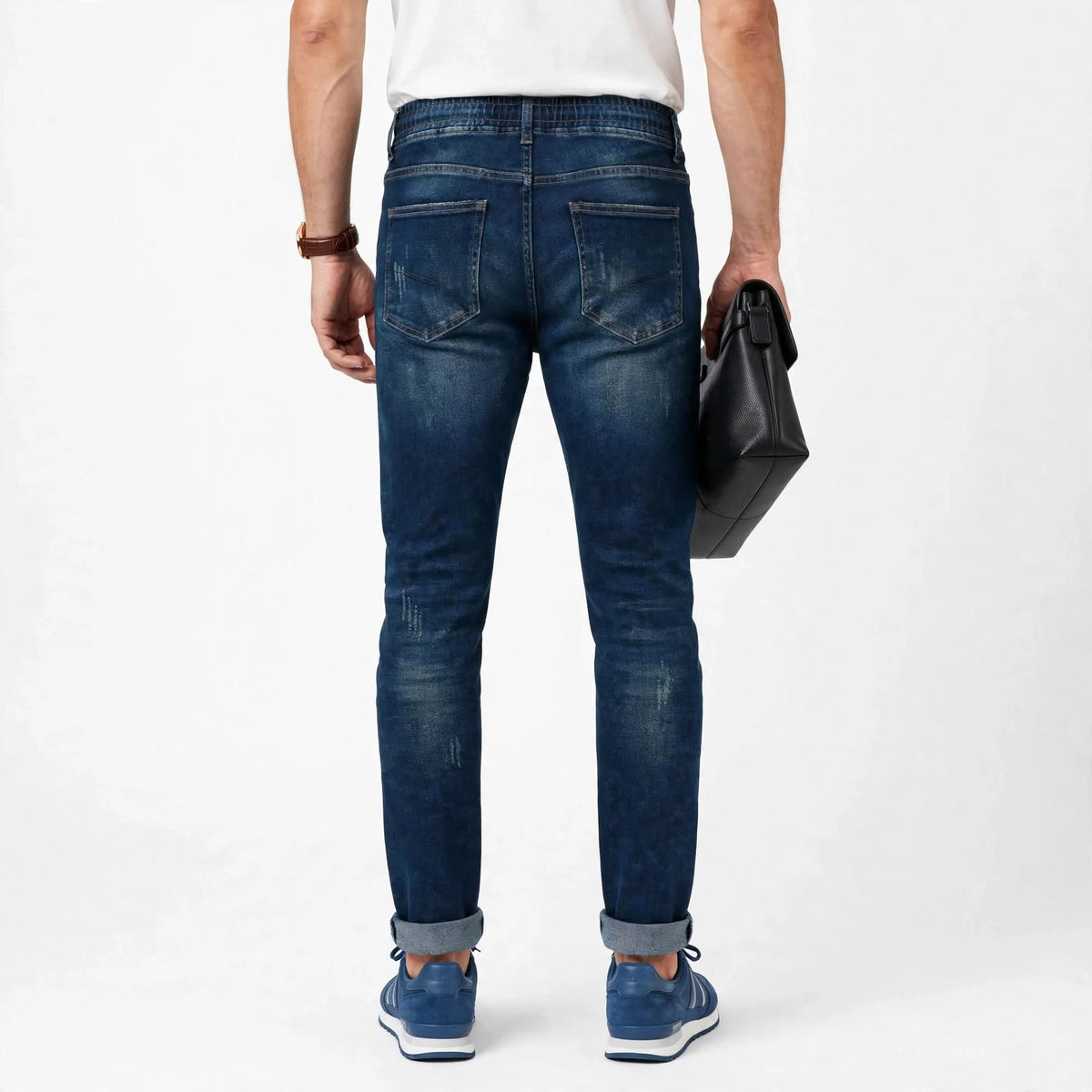 Cotton Narrow Fit Denim Jeans – Faded Casual Wear For Men