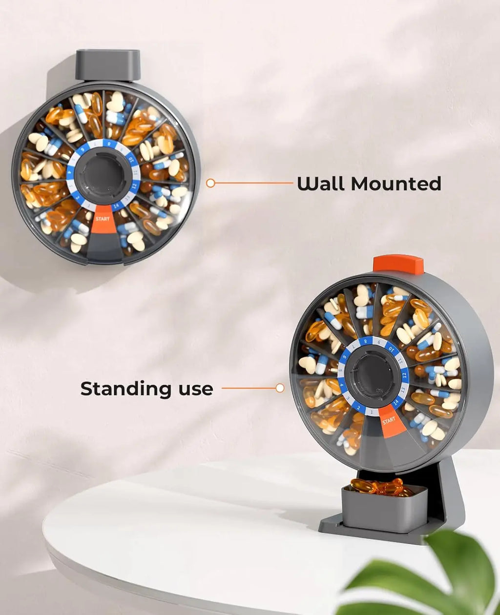 Wall-Mounted Pill Dispenser Organizer