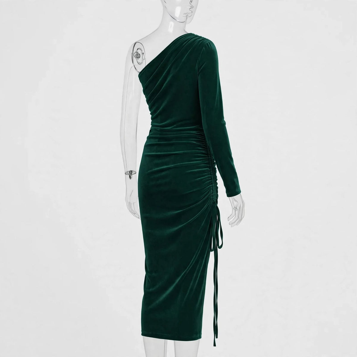 Wo Velvet Party Wear Dress | One Shoulder Maxi Dress For Women