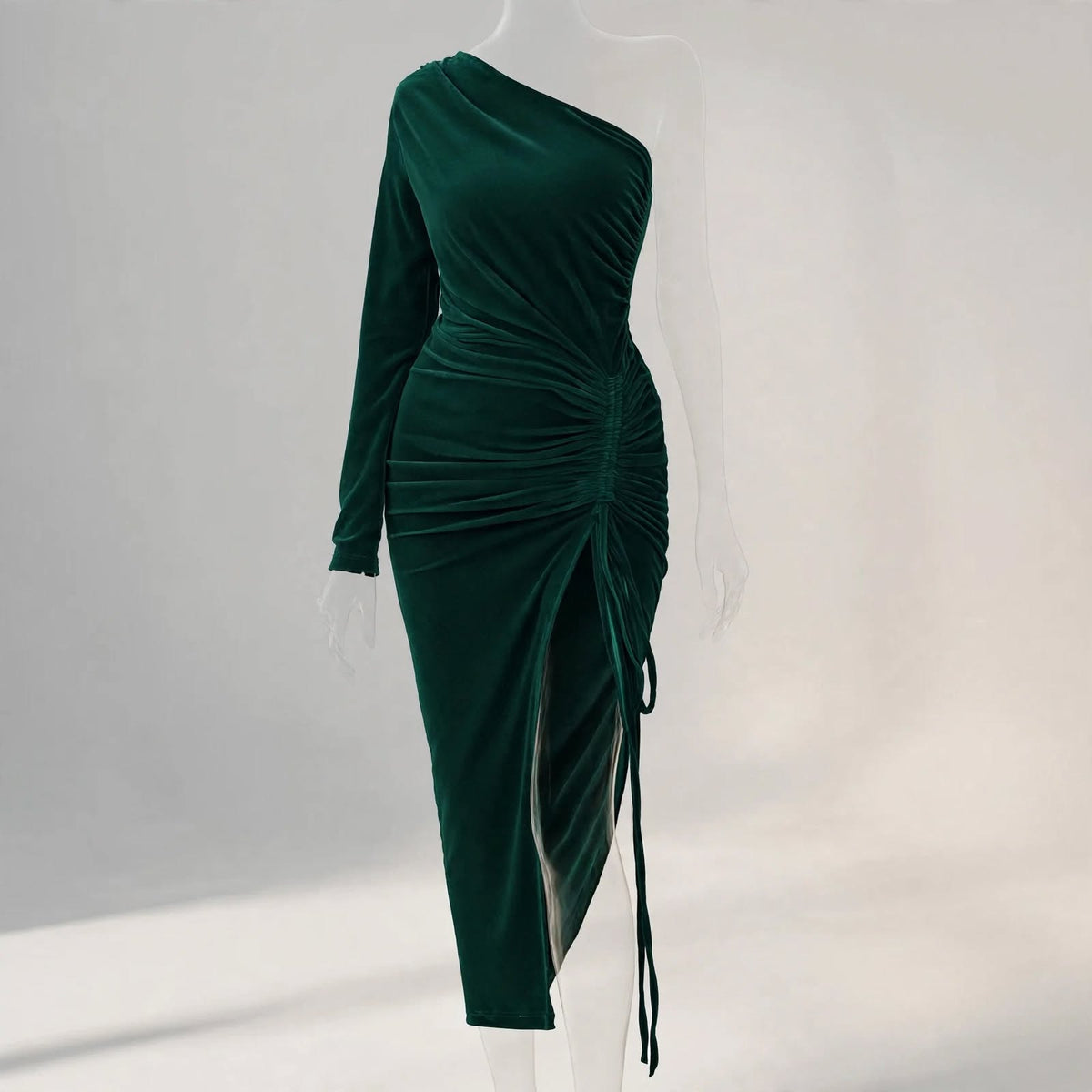 Wo Velvet Party Wear Dress | One Shoulder Maxi Dress For Women