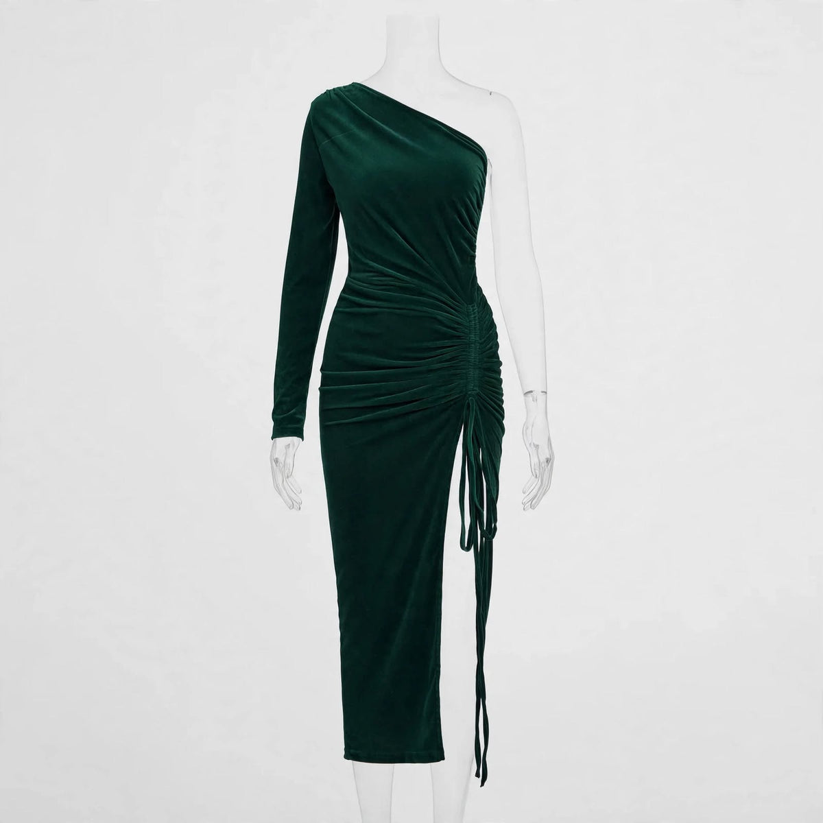 Wo Velvet Party Wear Dress | One Shoulder Maxi Dress For Women