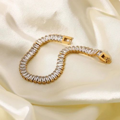 Fashion Frill Plated Chain Bracelet | Stainless Steel FFBL237 For Women