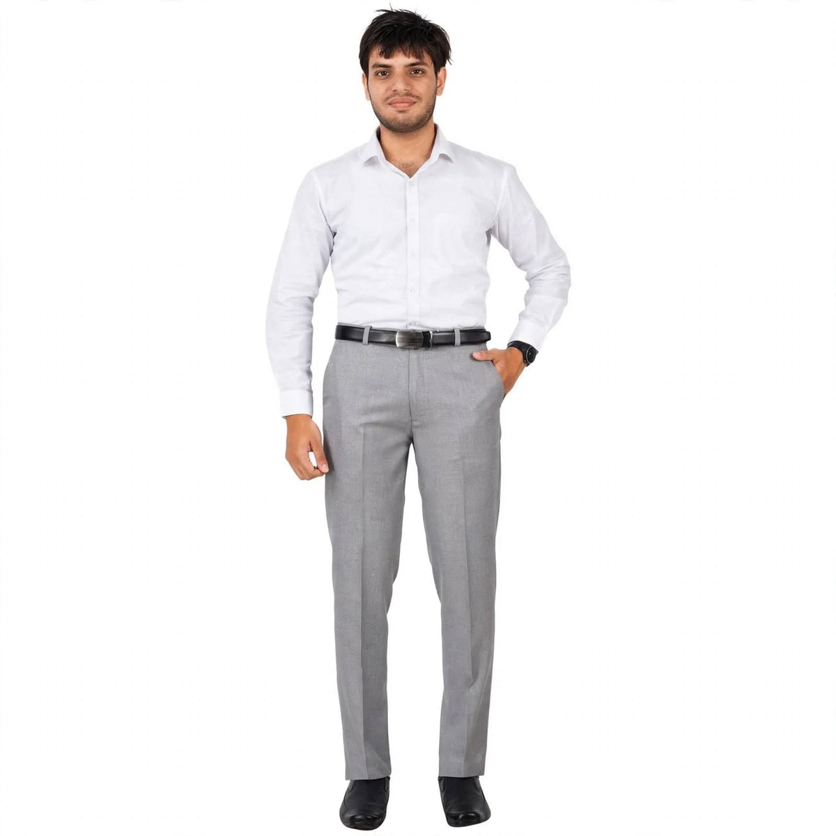 Flat Front Formal Trouser – Cotton Blend Regular Fit Mid Rise bb For Men