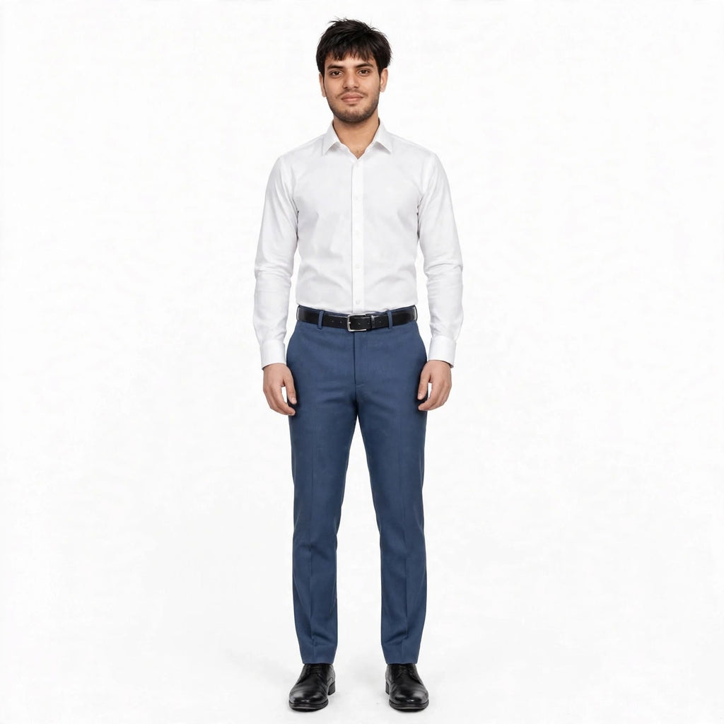 Poly Viscose Formal Trousers – Regular Fit Flat Front Mid Rise For Men