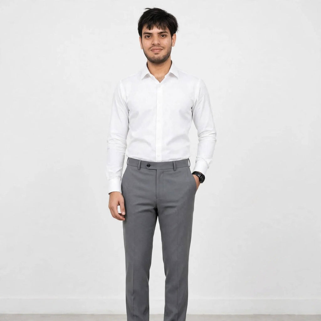 PV Formal Trouser – Polyester Regular Fit Medium Rise Plain Pants For Men
