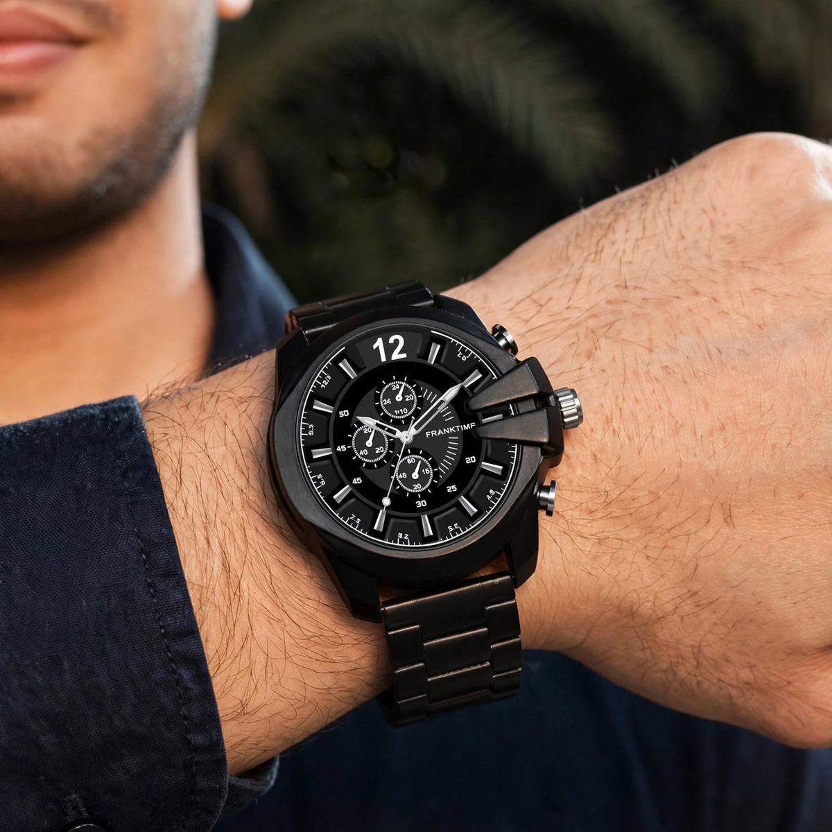 Premium Analog Wrist Watch | Round Dial, Rubber Strap & Quartz Movement For Men