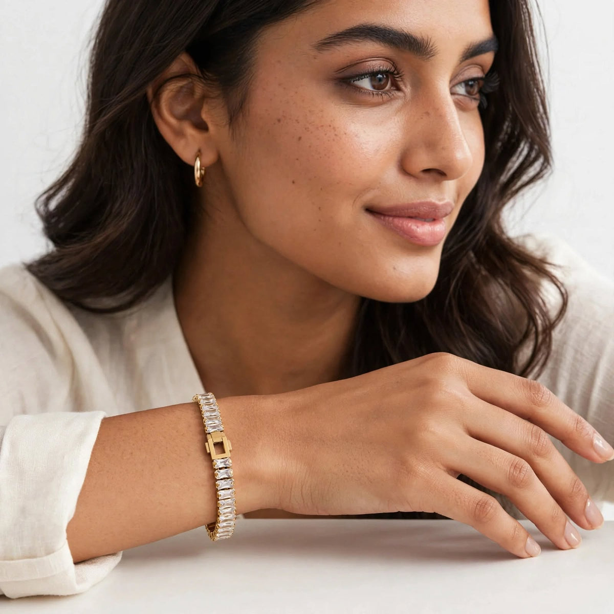 Fashion Frill Plated Chain Bracelet | Stainless Steel FFBL237 For Women