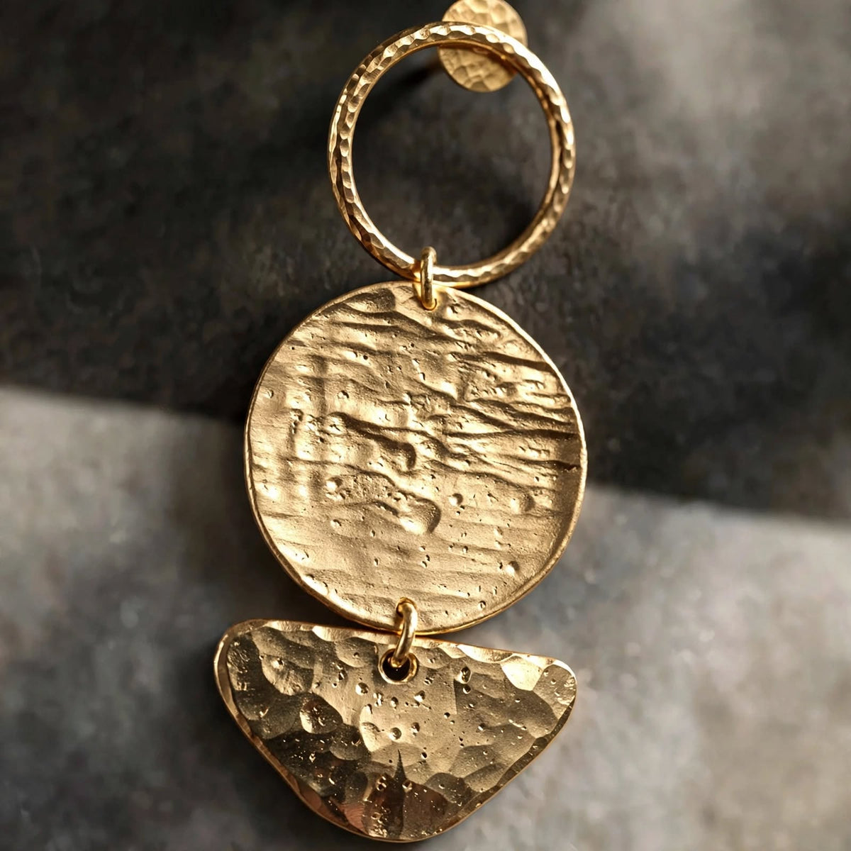 Plated Geometric Dangle Drop Earrings | Handmade Brass Party Wear Jewellery For Women