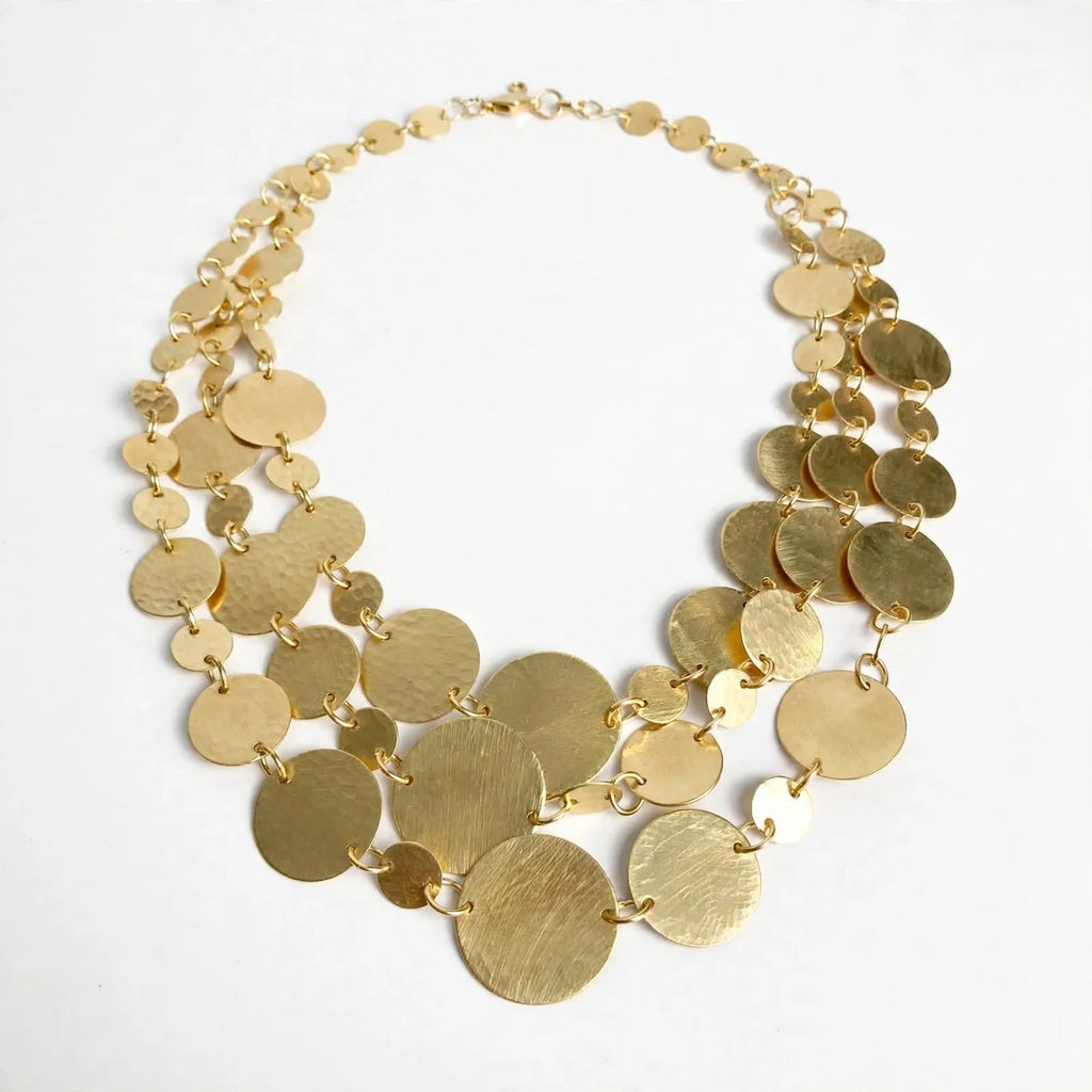 Plated Coin Necklace | Handmade Brass Statement Jewellery For Women