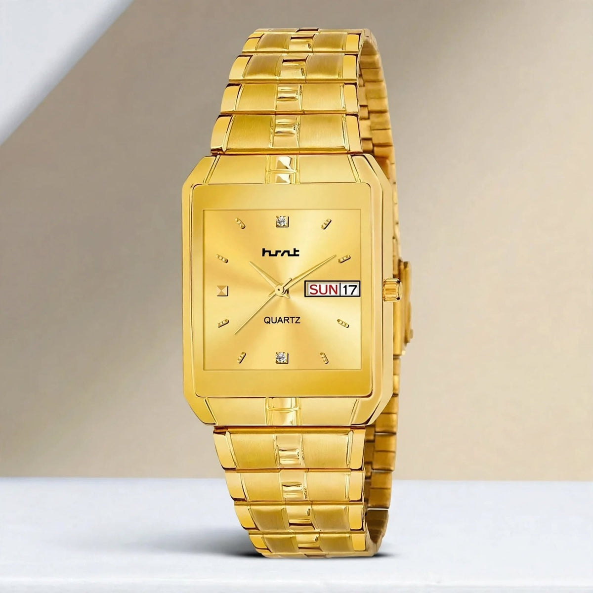 Automatic Watch | Alloy Band with Champagne Dial & American Diamond For Men