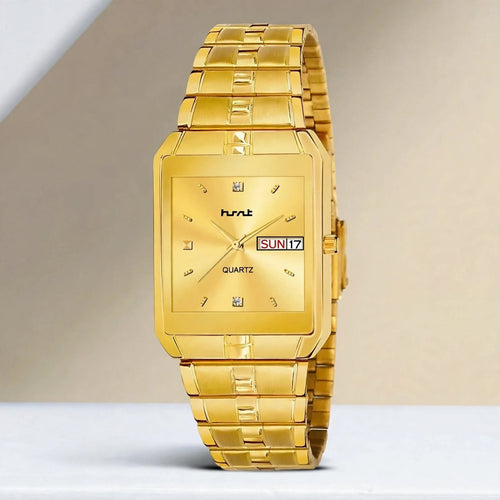 Automatic Watch | Alloy Band with Champagne Dial & American Diamond For Men