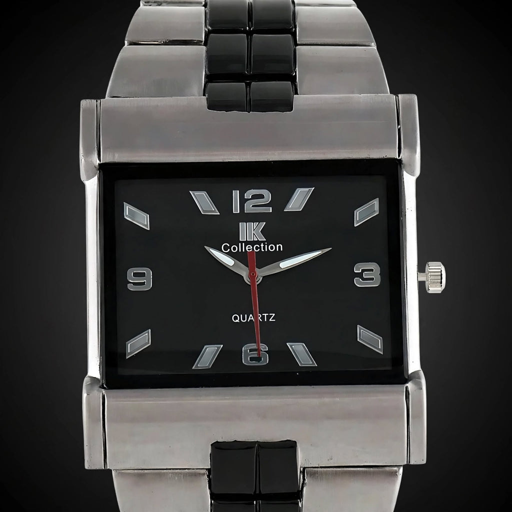 IIK-027M Designer Analog Wrist Watch | Rectangular Metal Dial For Men