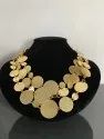 Plated Coin Necklace | Handmade Brass Statement Jewellery For Women