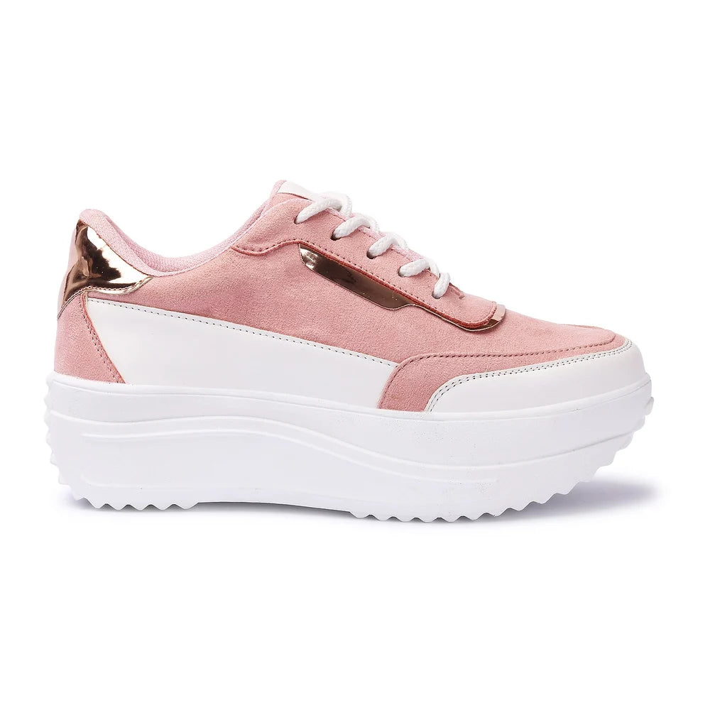 Women White Pink Sneakers
