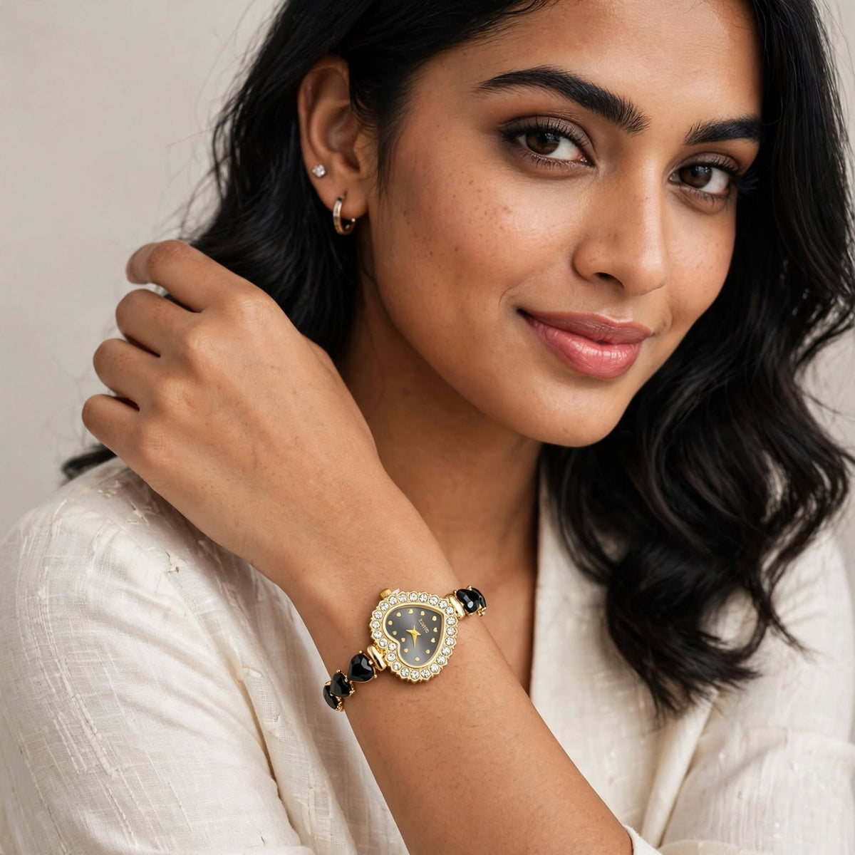 Fashion Frill Heart Watch Bracelet | Plated FFBL269 For Women