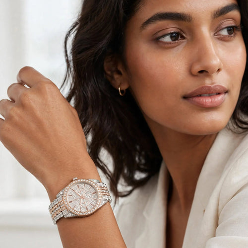 Fossil Ladies Watch | Square Analog Automatic Watch with Stainless Steel For Women