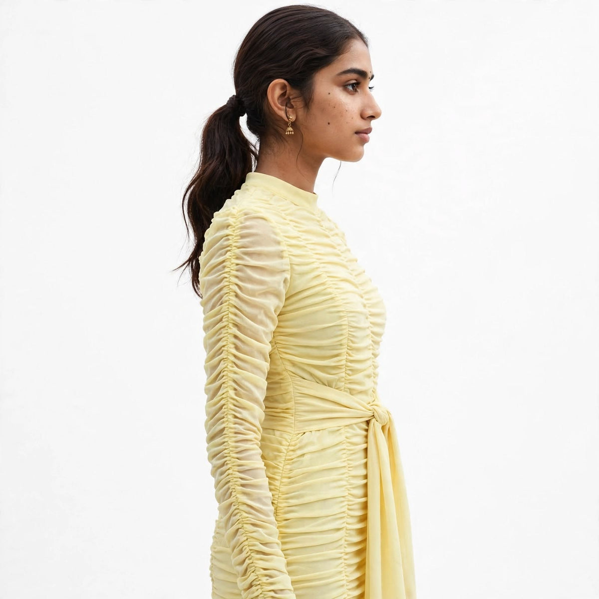 Wo Bodycon Party Wear Dress | Full Sleeve Round Neck Stitched Dress For Women