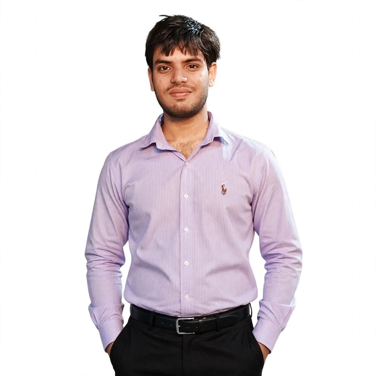 US Polo Striped Cotton Shirt – Regular Fit Full Sleeve Button-Down For Men